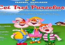 „Cei trei purceluşi”, o poveste îndrăgită de copii, la Teatrul „Vasilache”