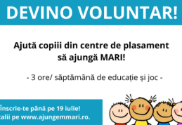 Înainte de vacanță, înscrie-te la voluntariat pentru copiii din centre de plasament!