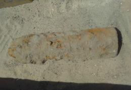 Proiectil găsit pe rampa de sortare a unei balastiere de pe malul Siretului