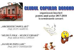 Clubul Copiilor Dorohoi organizează înscrieri pentru anul şcolar 2017-2018