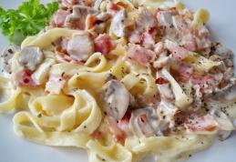 Paste cu bacon și ciuperci