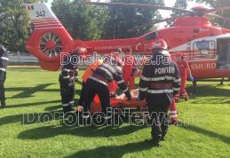 Elicopter chemat de două ori, în aceeași zi, la Dorohoi. Pacienți în stare gravă, transportați la Iași