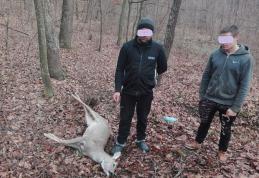 Braconieri prinși de jandarmi cu un căprior mort