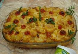 Musaca de cartofi, cu carne de porc