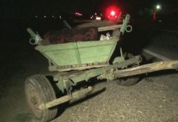 Accident bizar. Bătrân lovit de o căruță scăpată de sub control