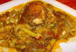 Mâncare de pui cu fasole verde