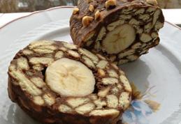 Salam de biscuiți cu banană