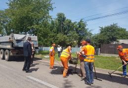 Lucrările pregătitoare pentru turnarea covoarelor asfaltice pe drumurile naționale, inspectate de prefect - FOTO