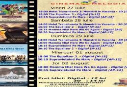 Vezi ce filme vor rula la Cinema „MELODIA” Dorohoi, în săptămâna 27 iulie – 2 august – FOTO