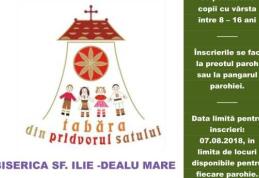 Au început înscrierile pentru „Tabăra din Pridvorul Satului” care se va desfășura la parohia Dealu-Mare Dorohoi