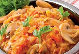 Varză scăzută cu ciuperci