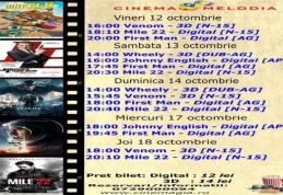 Vezi ce filme vor rula la Cinema „MELODIA” Dorohoi, în săptămâna 12 - 18 octombrie – FOTO