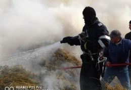 Misiune dificilă: Încă un incendiu a izbucnit la un depozit de furaje, în județul Botoșani - FOTO