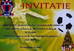 Moș Crăciun va premia copiii de la Clubul Sportiv „Juniorul” Dorohoi