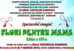 Clubul Copiilor Dorohoi: Concert omagial „Flori pentru mama”, ediția a XXI-a. Vezi programul!