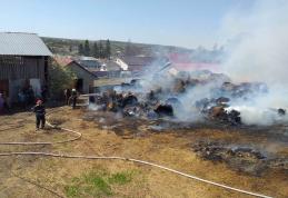 Incendiu declanşat la depozitul de furaje a fost stins după aproape cinci ore - FOTO