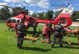Femeie preluată de urgență de elicopterul SMURD de la Dorohoi după ce a suferit un infarct - FOTO
