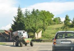 Scandal între un căruţaş şi poliţiştii rutieri. Bărbatul în stare de ebrietate a blocat circulația pe un drum european