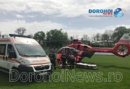Tânăr preluat de urgență de elicopterul SMURD de la Dorohoi după ce a suferit un atac cerebral - FOTO