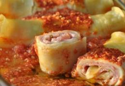 Rulade din foi de lasagne și mozzarella