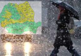 Meteorologii atenționează! COD GALBEN de ninsori și intensificări ale vântului