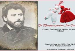 „Un mărțișor pentru Ion Creangă” Comori folclorice cu oameni de poveste - ediția I, la Sala Teatrului din Dorohoi