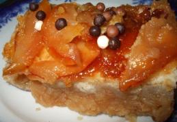 Prajitura rapida cu mere si zahar ars (de post)   