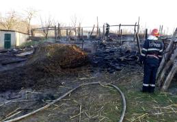 Foc devastator la Corlăteni! Adăpost cu 22 de animale mistuit de flăcări - FOTO