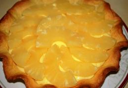 Tartă cu cremă de vanilie și ananas