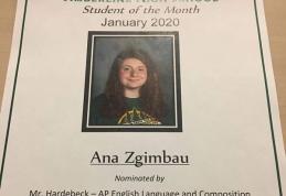 Colegiul Național „Grigore Ghica” Dorohoi - Ne mândrim cu ei! Anamaria-Teodora Zgîmbău a cucerit America!