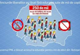 Mii de elevi din Botoșani lăsați fără educație de PNL!