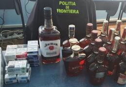 Alcool și țigări de contrabandă, depistate de poliţiştii de frontieră - FOTO