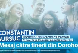 Bursuc Constantin, candidat independent: Mesaj către tinerii din Dorohoi!