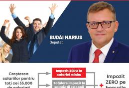 Marius Budăi: „Guvernarea PSD va reduce impozitarea muncii pentru creșterea salariilor celor 55.000 de angajați botoșăneni și 4,5 milioane de salariaț