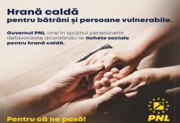 Măsuri concrete PNL: MESE CALDE pentru bătrânii noștri și pentru persoanele aflate în dificultate financiară!