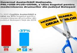 Dan Șlincu: „Coaliția Austerității Naționale a tăiat cu 37% bugetul pentru modernizarea drumurilor din județul Botoșani față de 2019”