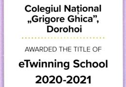 Colegiul Național „Grigore Ghica” Dorohoi – pe lista Premiilor eTwinning