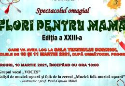 Clubul Copiilor Dorohoi: Concert omagial „Flori pentru mama”, ediția a XXIII-a. Vezi programul!