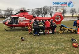 Bărbat de 55 de ani preluat de urgență de la Dorohoi de elicopterul SMURD - FOTO