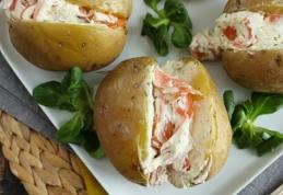 Cartofi umpluți cu somon