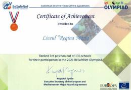 Liceenii de la „Regina Maria” din Dorohoi - bilanț strălucitor la eolimpiadele anului școlar 2020-2021