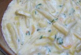 Fasole galbenă păstăi cu smântană