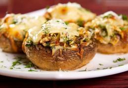 Ciuperci umplute cu piept de pui