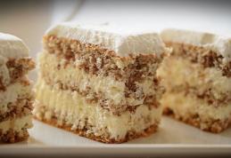 Prăjitură cu ciocolată albă și nucă