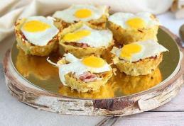Cuiburi din cartofi cu ouă de prepeliță