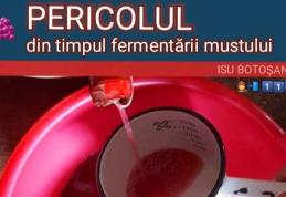 ATENȚIE! Nu puneți mustul la fermentat în spații închise
