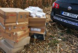 Focuri de armă și urmărire pentru a opri o mașină încărcată cu țigări de contrabandă - FOTO