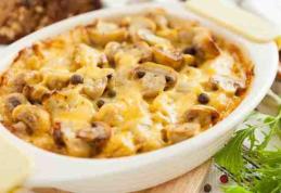 Ciuperci gratinate cu cașcaval