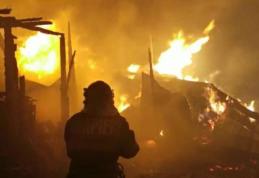Două gospodării distruse în urma unui incendiu violent - FOTO