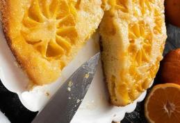 Prăjitură răsturnată cu portocale caramelizate 